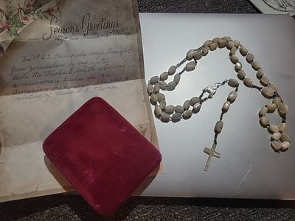 Vintage Antique Catholic Rosary Mother of Pearl